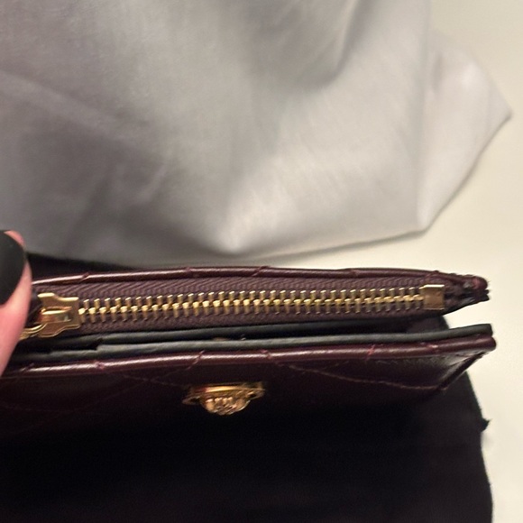 Versace Burgundy Quilted Wallet with Gold Medusa - Picture 4 of 11